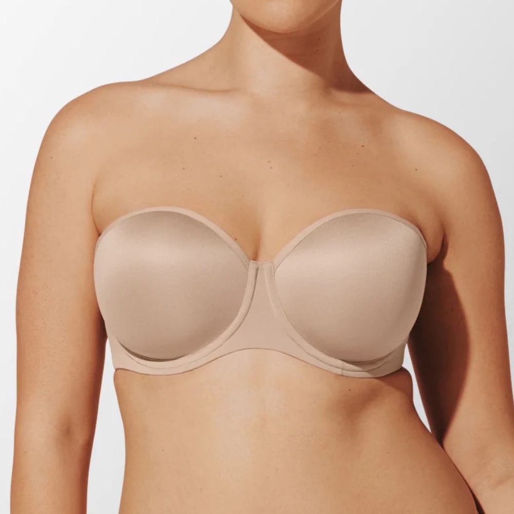ThirdLove 24/7 Classic Strapless Bra Taupe Nude Seamless T-Shirt Bra 32D